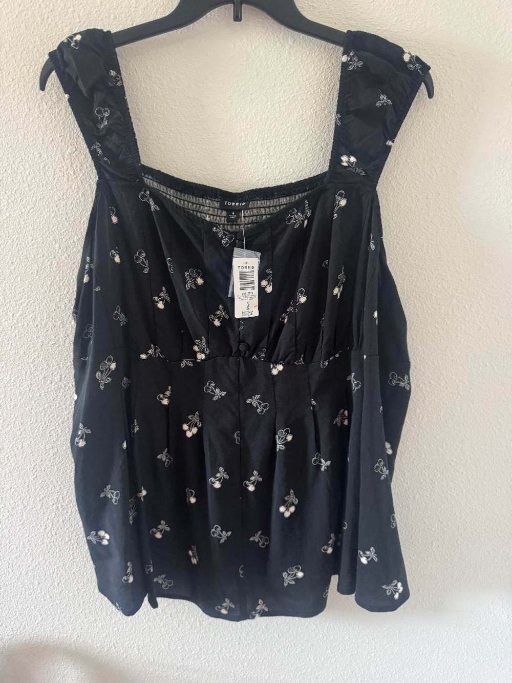 Torrid Cherries Peplum Challis Corset Top size 4 NWT